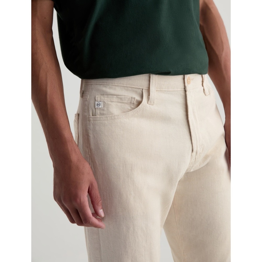 AG Adriano Goldschmeid The Everett Slim Straight Pants LINEN Blend Cream‎ 38x34